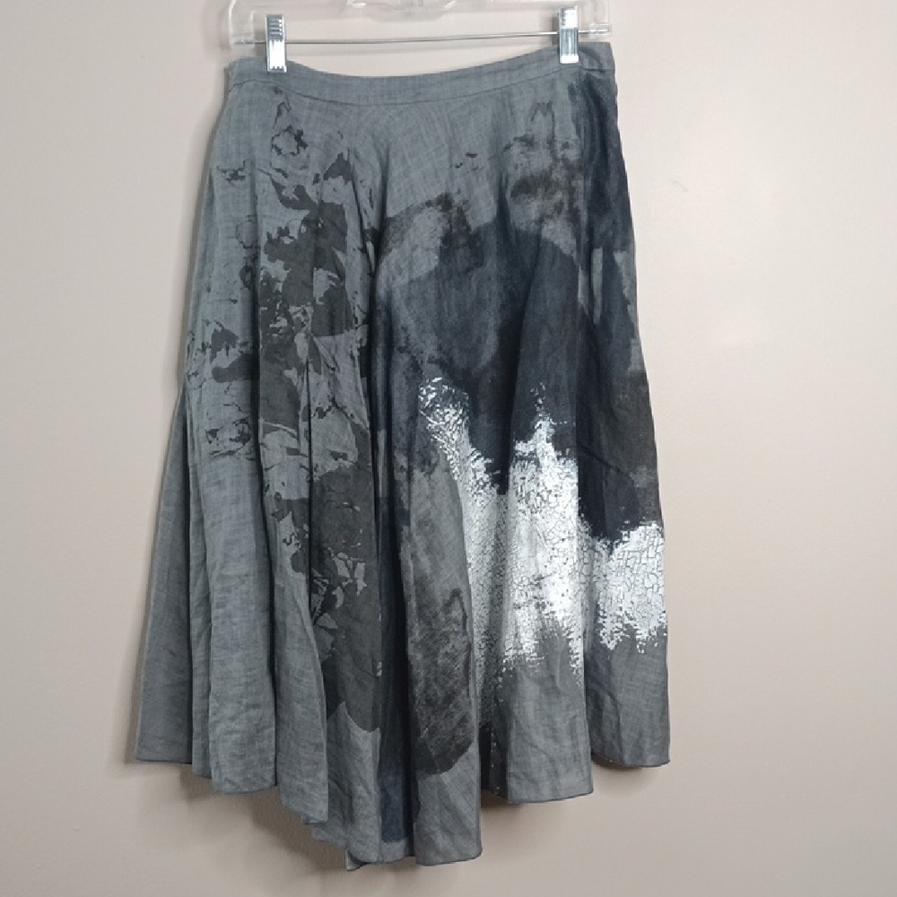 S. DEER Concept Grey Full Circle Skirt Avangard Artsy Abstract Architectural